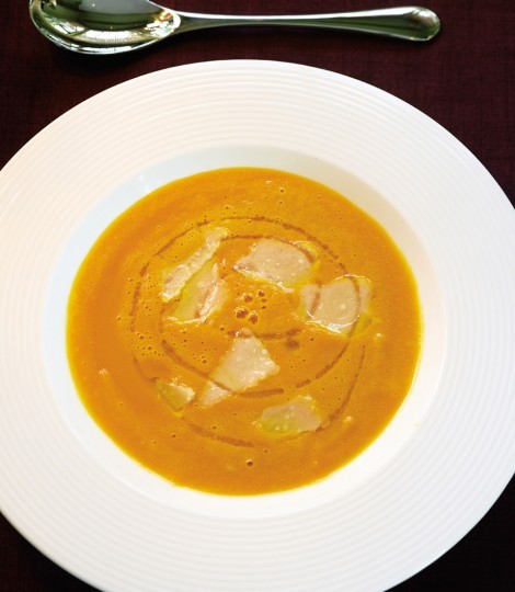 Pumpkin soup with Parmesan