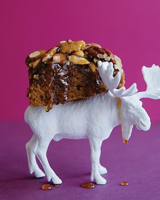 Pumpkin spice bar with nuts & warm bourbon honey
