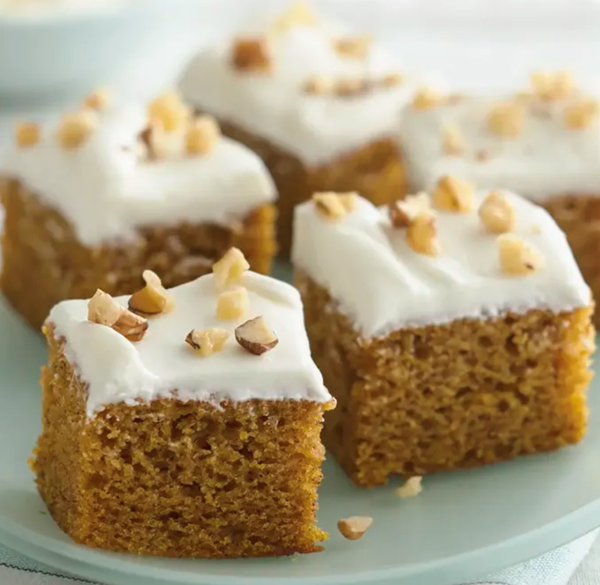 Pumpkin-spice bars with cream cheese frosting