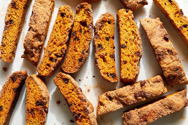 Pumpkin spice chocolate chip biscotti 