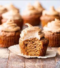 Pumpkin spice cupcakes with maple cinnamon frosting