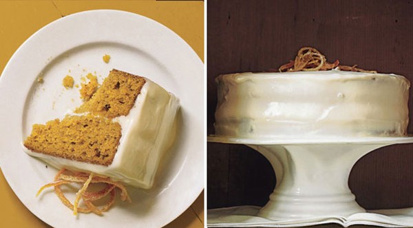 Pumpkin spice layer cake with caramel and cream cheese frosting