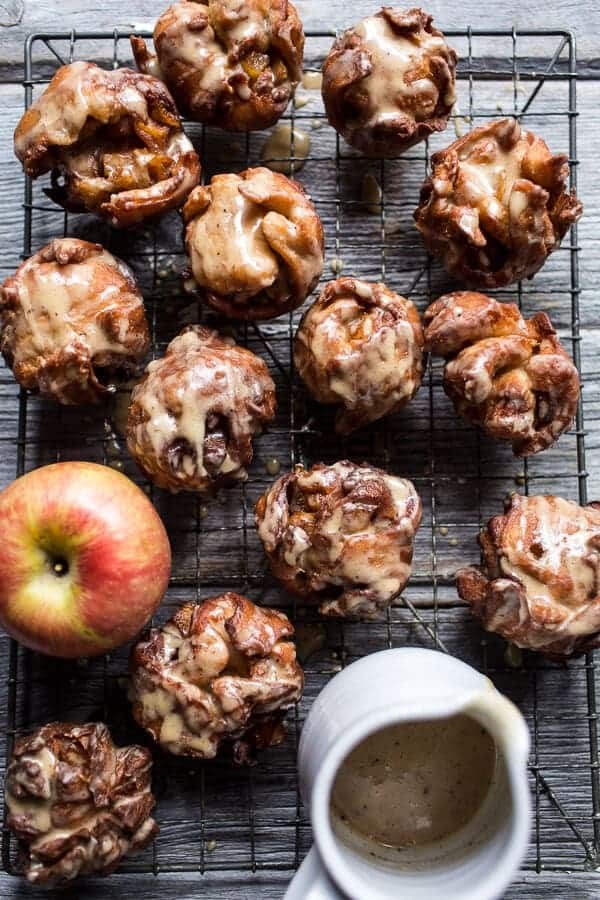 Pumpkin spice, maple glazed apple fritters