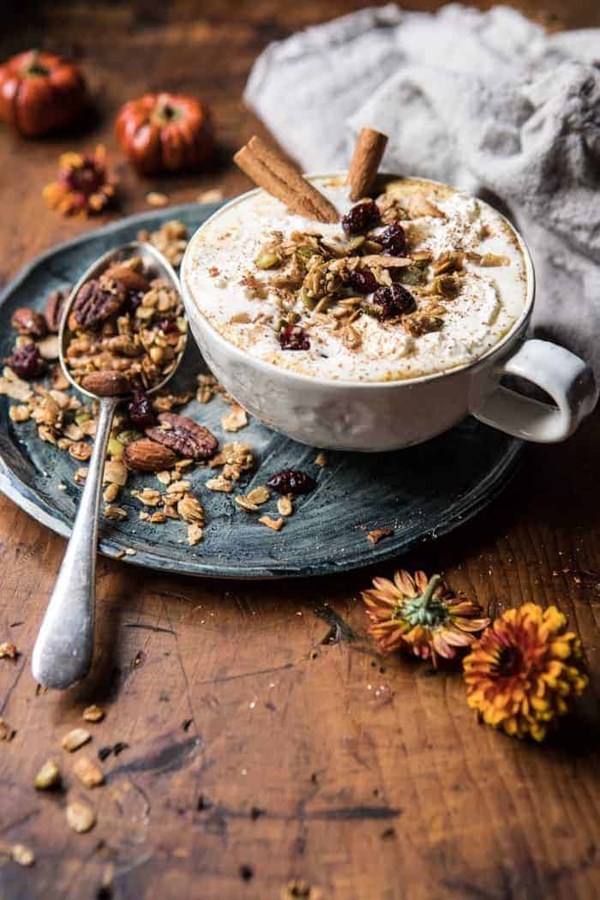 Pumpkin spice oatmeal latte