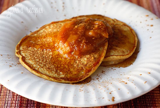 Pumpkin spice pancakes with pumpkin butter