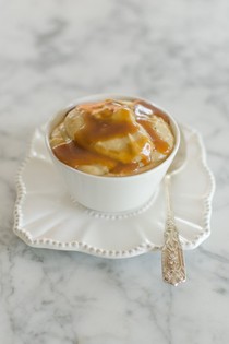 Pumpkin spice pudding with honey caramel sauce