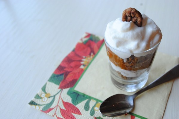 Pumpkin spice shot glass dessert