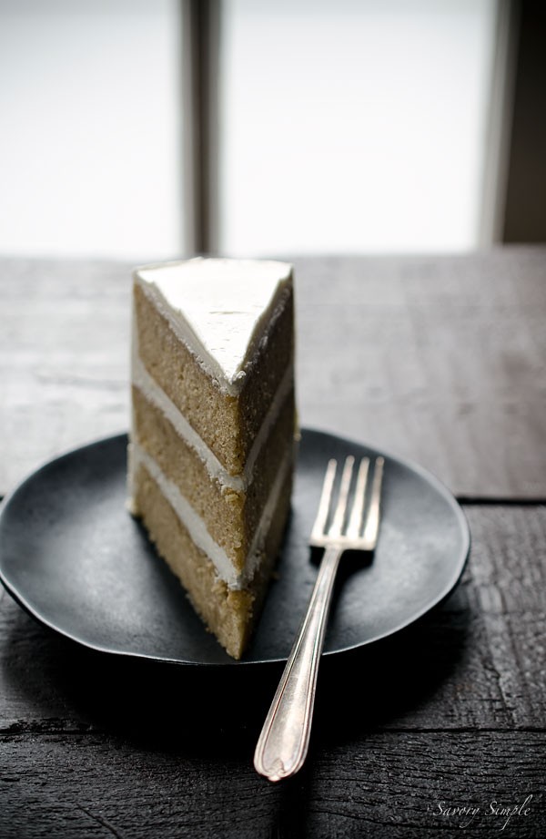 Pumpkin spiced buttermilk layer cake with maple buttercream