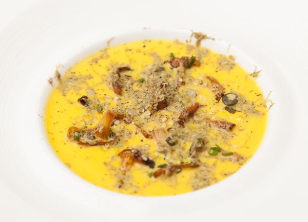 Pumpkin velouté with wild mushrooms