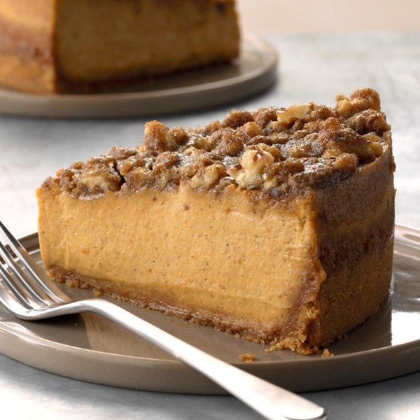 Pumpkin walnut cheesecake