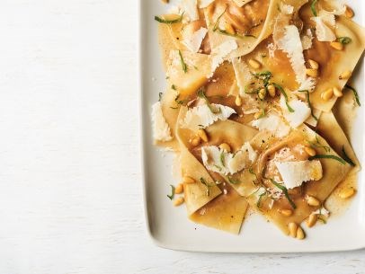 Pumpkin wonton ravioli