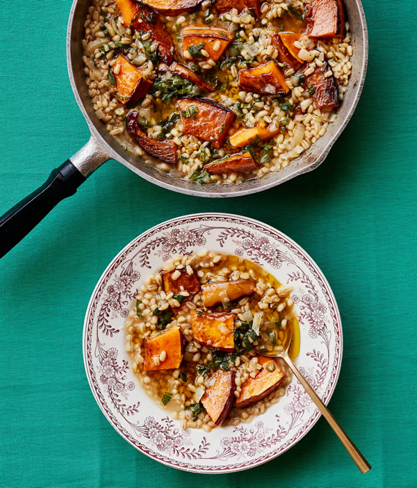 Pumpkin,sage and barley stew
