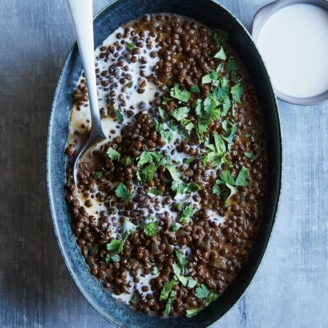 Punjabi-style black lentil dal (Dal makhani)