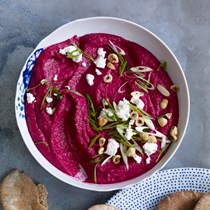 Puréed beetroot with yoghurt & za'atar