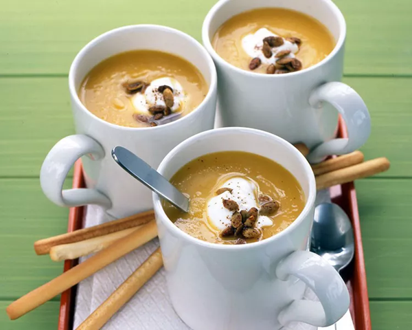Puréed butternut squash soup