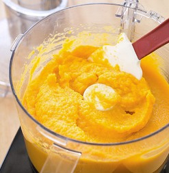 Pureed butternut squash with sage and toasted almonds