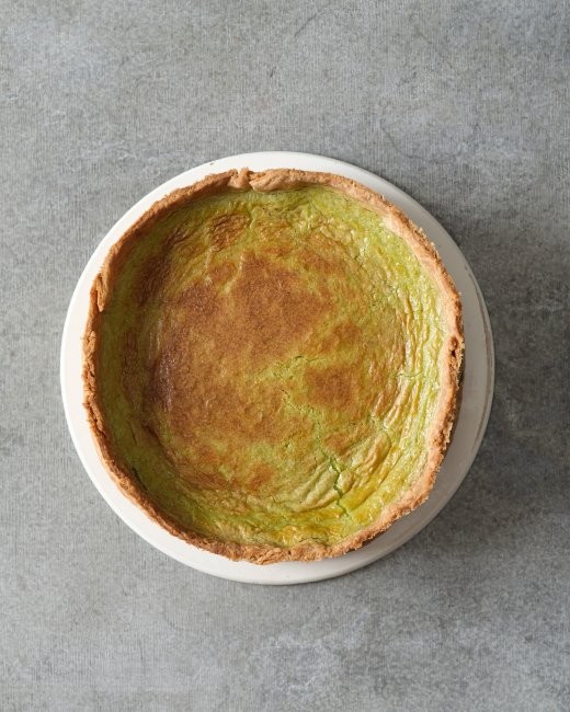 Puréed peas and mint quiche