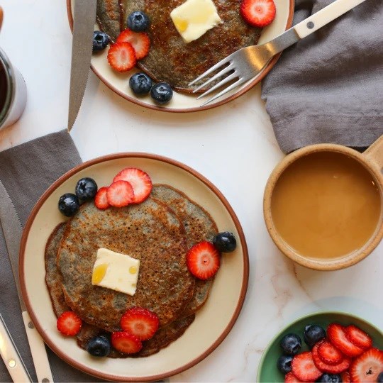 Purple barley pancakes