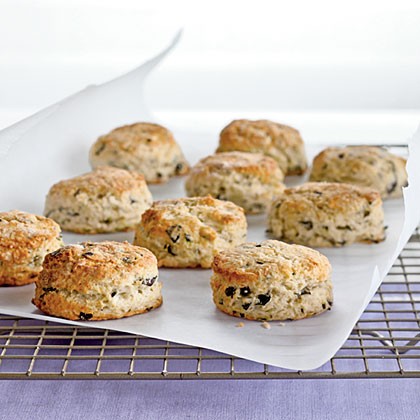 Purple basil Parmesan biscuits