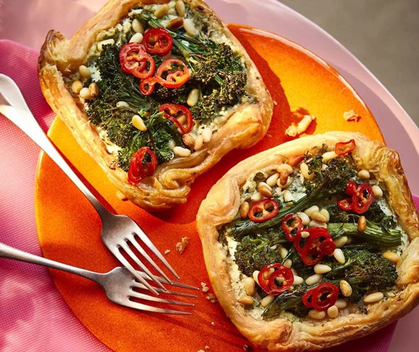 Purple sprouting broccoli galettes