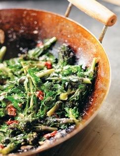 Purple-sprouting broccoli with chillies & anchovies