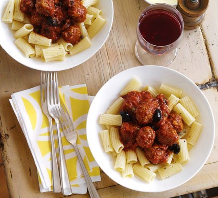 Puttanesca meatballs