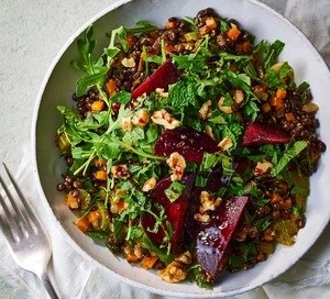 Puy lentil salad with beetroot & walnuts