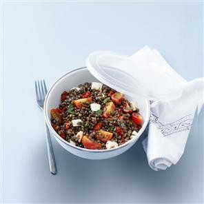 Puy lentil salad with feta, mint and semi-dried tomatoes