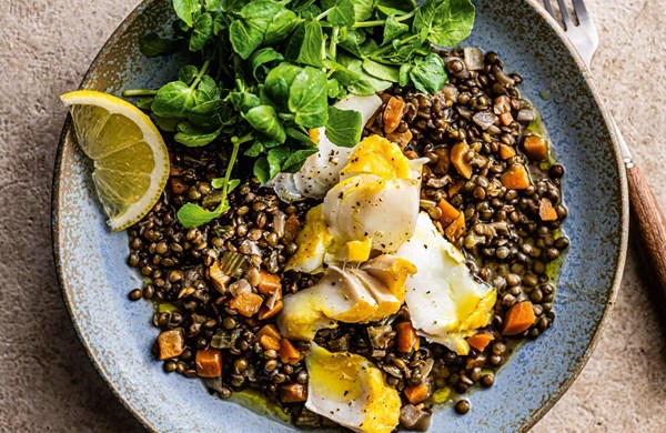 Puy lentils with smoked haddock & watercress