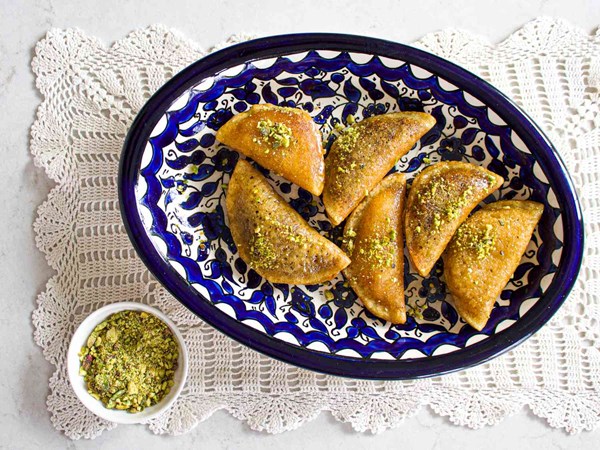 Qatayef with cheese filling