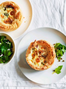 Quail egg and ham hock tarts