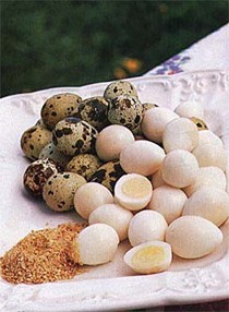 Quail eggs with toasted-sesame salt