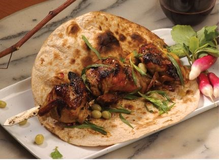 Quail kabab with verjuice and saffron (Kabab-e belderchin)