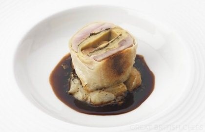 Quail strudel with truffle