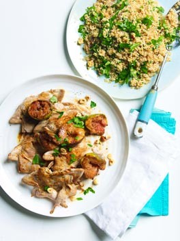 Quail with cracked wheat, figs and aged balsamic vinegar