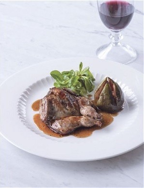Quail with honey, thyme and figs