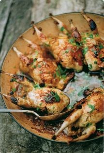 Quails with fino & ham