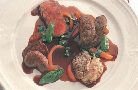 Quartet of lamb with basil and tomato [Ian McAndrew]