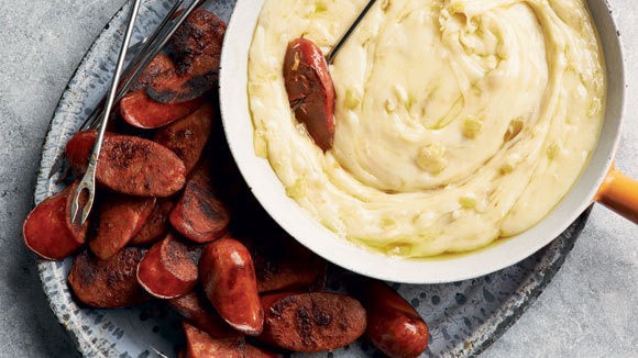 Queso fundido with chorizo