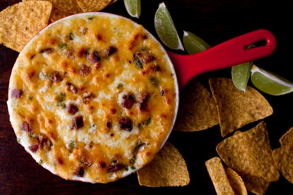 Queso fundido with chorizo, jalapeño and cilantro 