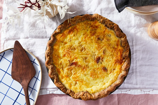 Quiche Lorraine with a buckwheat crust