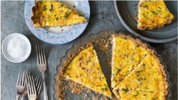 Quiche Lorraine with an oat and sunflower crust