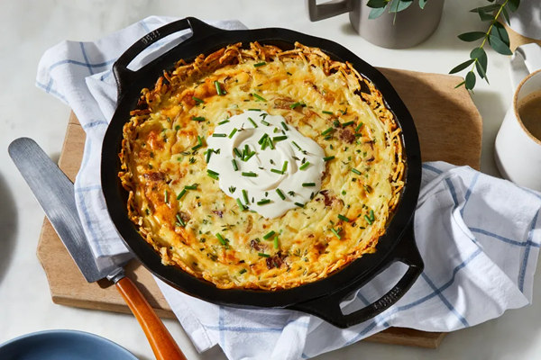 Quiche Lorraine with hash brown crust