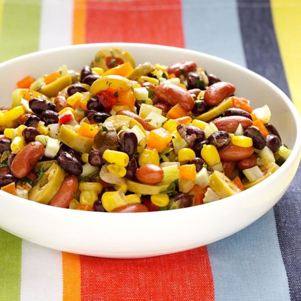 Quick and colorful corn-bean salad