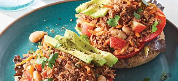 Quick and easy jackfruit salad sandwiches