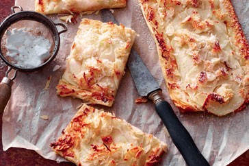 Quick apple, almond & coconut tart