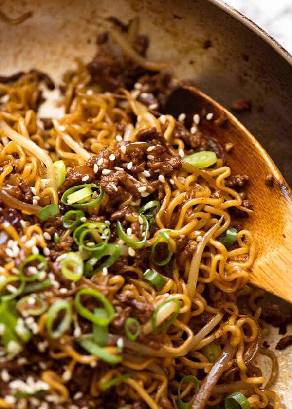 Quick Asian beef ramen noodles
