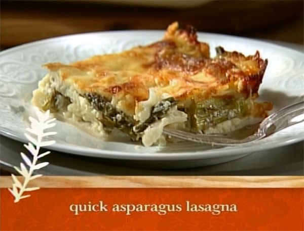 Quick asparagus lasagna
