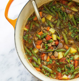 Quick beef and vegetable soup