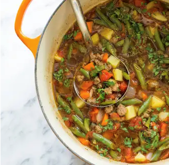 Quick beef and vegetable soup